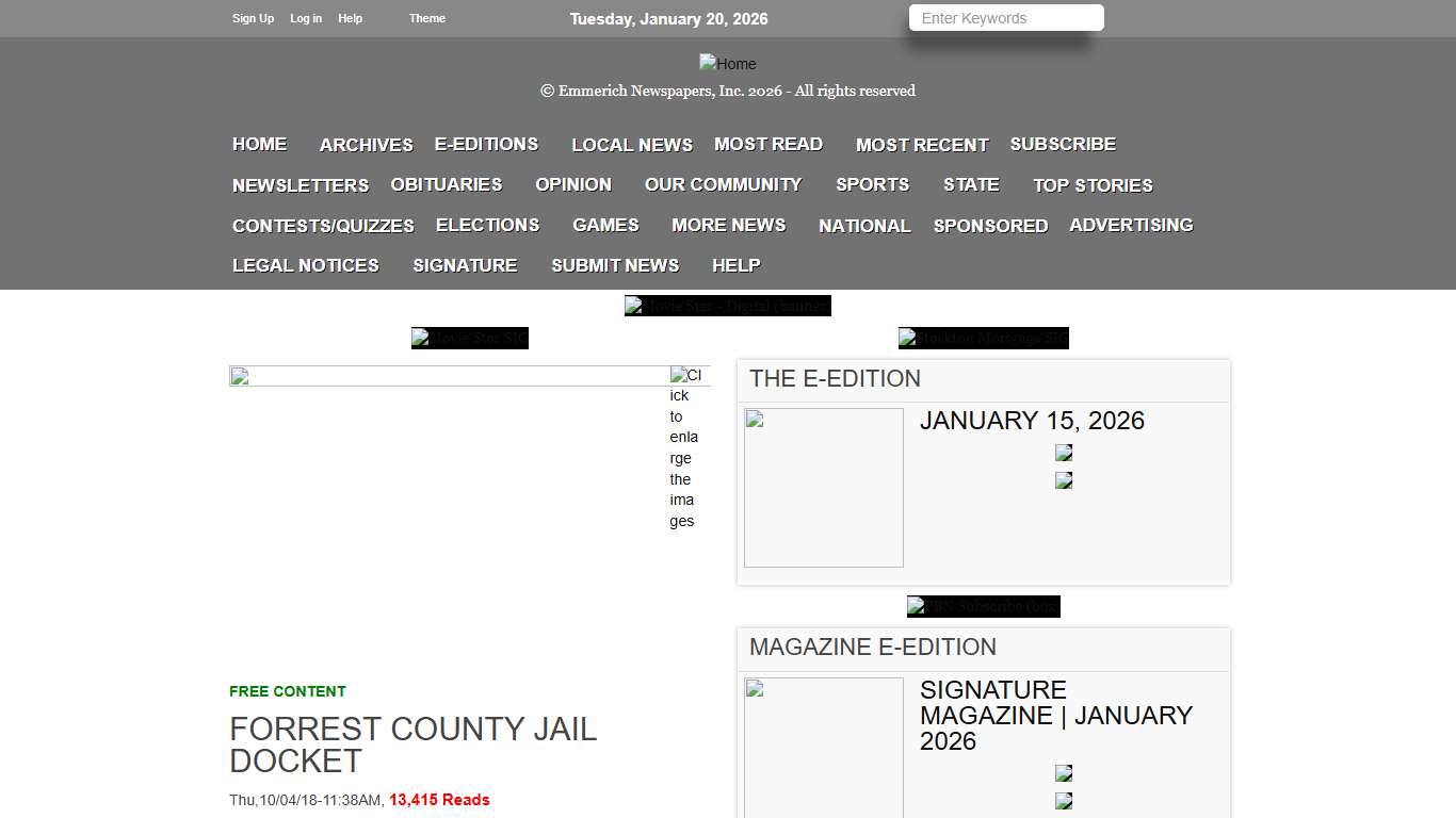 Forrest County jail docket | HubCitySPOKES